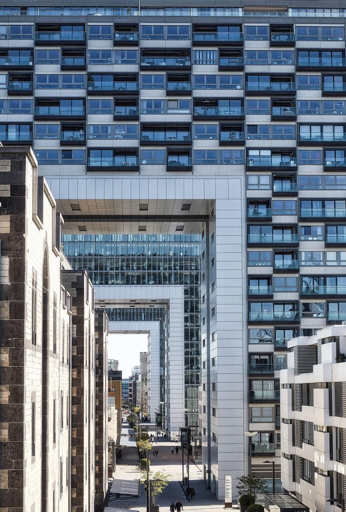 crane houses, architecture, cologne, modern, building, stained glass window, modern architecture, house, rhine river, rheinauhafen, germany, skyscrapers, office building, steel framework construction, spectacular, spectacular building shape, architecture, house, house, house, house, house, office building